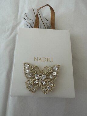 Nadri Crystal Butterfly Brooch